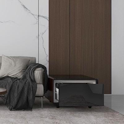2024 Muebles multifunción de mesa de café inteligente con mini nevera y carga inalámbrica