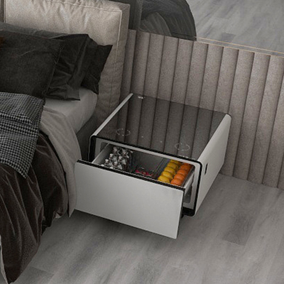 2024 Muebles multifunción de mesa de café inteligente con mini nevera y carga inalámbrica