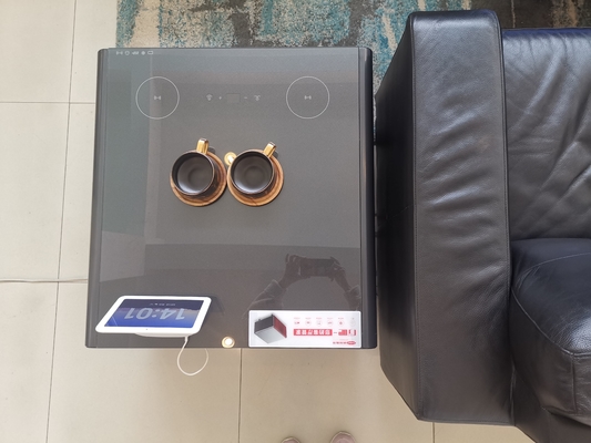 Modern Smart Coffee Table con copa de vidrio templado y refrigerador de vino Peso bruto 33.5KGS
