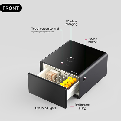 Modern Smart Coffee Table con copa de vidrio templado y refrigerador de vino Peso bruto 33.5KGS