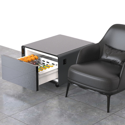 Refrigerador de mesa de carga inalámbrica para maquillaje y artículos de belleza esenciales en negro