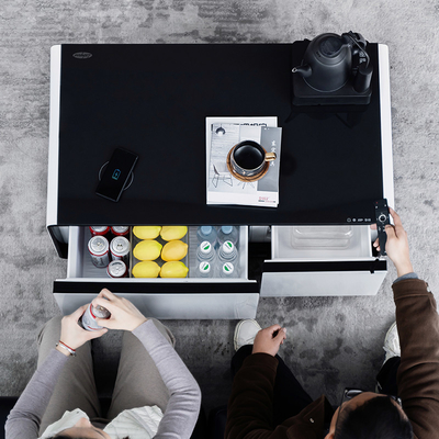 2024 Muebles inteligentes Consumo eléctrico de 0.42kwh/24h Mesa de café con techo de vidrio templado