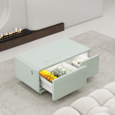 Mesa de café inteligente moderna con cajones de la nevera y carga inalámbrica Color personalizado