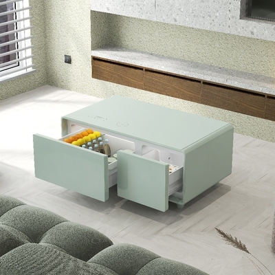 Mesa de café inteligente moderna con cajones de la nevera y carga inalámbrica Color personalizado