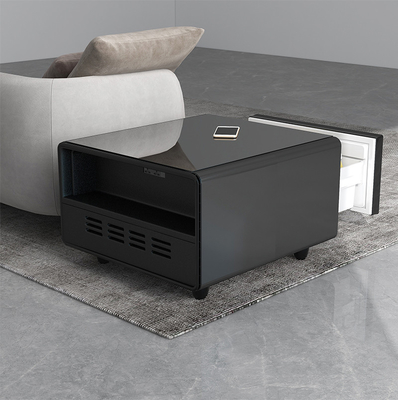 Refrigerador de mesa de café inteligente, refrigerador de vino tinto con muebles de puerta de vidrio de impresión 3D