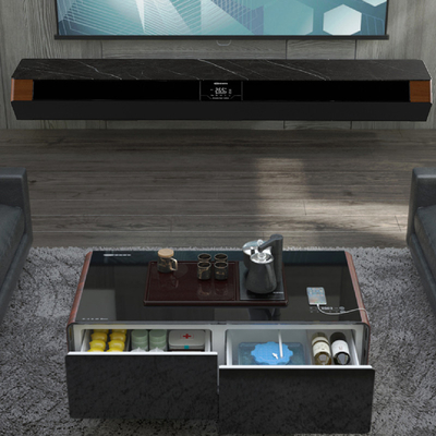 Cabinet moderno de mesa de TV de madera con aire acondicionado eléctrico LED táctil multifunción