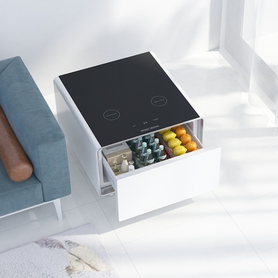 Muebles para el hogar Mini mesa de café con cajón de refrigeración y capacidad de carga inalámbrica