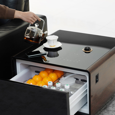 Muebles para el hogar Mini mesa de café con cajón de refrigeración y capacidad de carga inalámbrica
