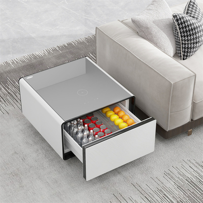 65L Cubage Mini Smart Side Tea Table con carga inalámbrica y cajón refrigerado