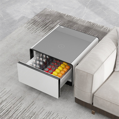 65L Cubage Mini Smart Side Tea Table con carga inalámbrica y cajón refrigerado