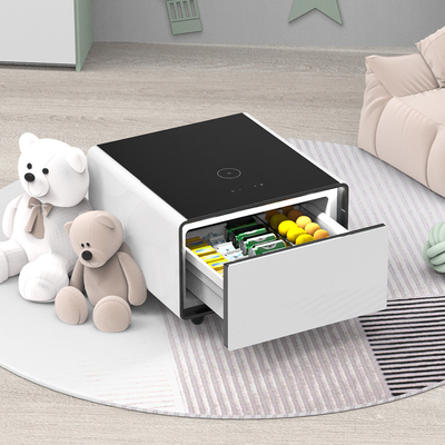 65L Cubage Mini Smart Side Tea Table con carga inalámbrica y cajón refrigerado