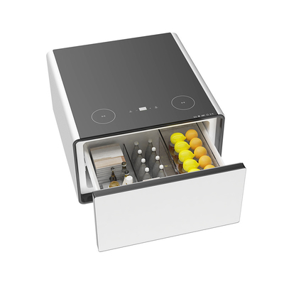 Muebles de oficina para el hogar pequeños Mesa de café inteligente moderna con nevera de mesa y luz LED