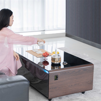 Muebles de sala de estar Mesa de café con caldera de pantalla digital y mini refrigerador