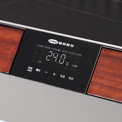 Unidad de pared de entretenimiento de madera moderna con altura ajustable y aire acondicionado incorporado