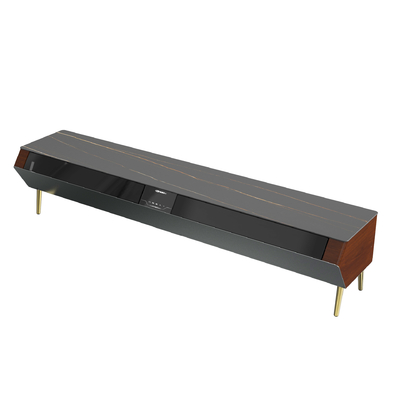 Cabinet de TV de acabado de tiza con estante de aire acondicionado y armarios Una adición elegante a cualquier hogar