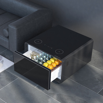 Mesa de café inteligente de acero inoxidable con carga inalámbrica de 65L Mini mesa lateral