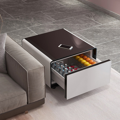 Refrigerador inteligente de mesa de café de 65L con carga inalámbrica y diseño conciso