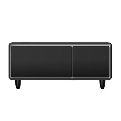 Mesa de muebles inteligentes con mini refrigerador de 28L y carga inalámbrica