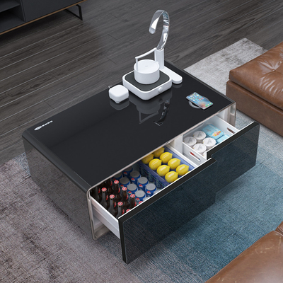 110-240V Voltage Smart Coffee Table Fridge con refrigerador de 90L y carga inalámbrica