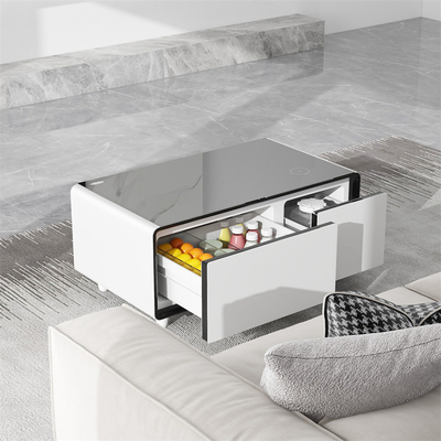 Mini Refrigerador Mesa de café inteligente con refrigerador de vino y función de reproductor de música