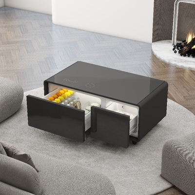 Muebles de sala de estar Mesa de café inteligente con carga inalámbrica y reproductor de música