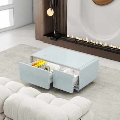 Muebles de sala de estar Mesa de café moderna con refrigerador incorporado y reproductor de música